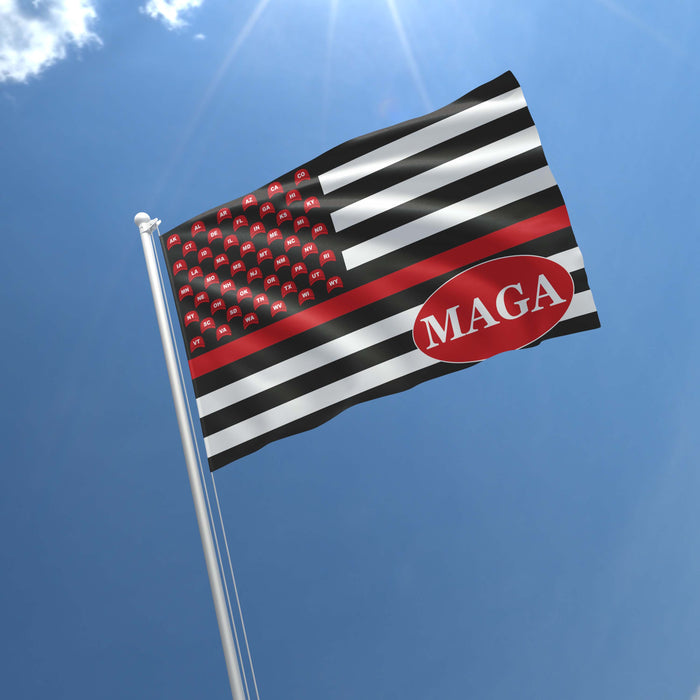 MAGA USA Trump Republican Party Thin Blue / Red / Green Line Flag