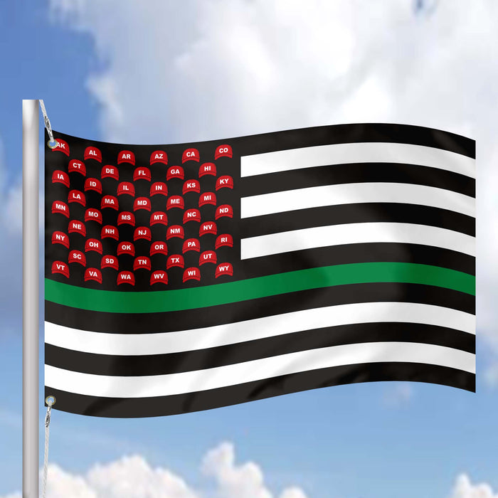 MAGA USA Trump Republican Party Thin Blue / Red / Green Line Flag