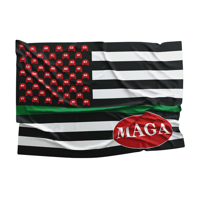 MAGA USA Trump Republican Party Thin Blue / Red / Green Line Flag