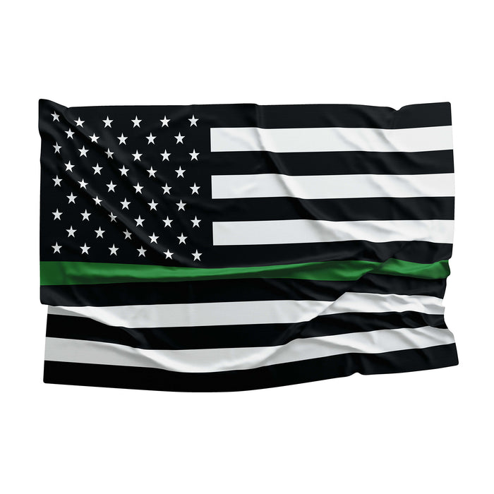 Thin Red Blue Green Line Honor Flag Banner