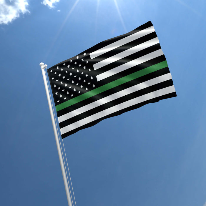 Thin Red Blue Green Line Honor Flag Banner