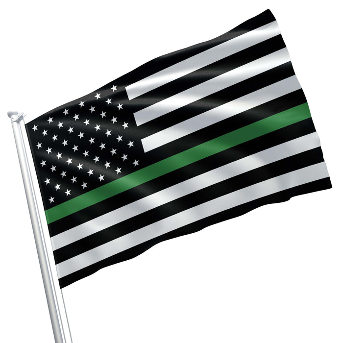 Thin Red Blue Green Line Honor Flag Banner
