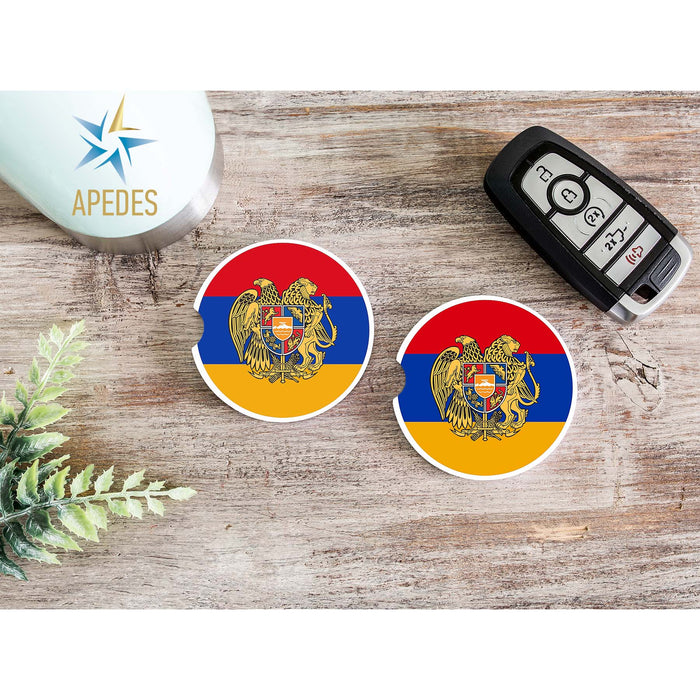 Armenia Car Cup Holder Coaster (Set of 2)