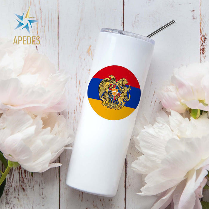 Armenia Flag Stainless Steel Skinny Tumbler 20 OZ