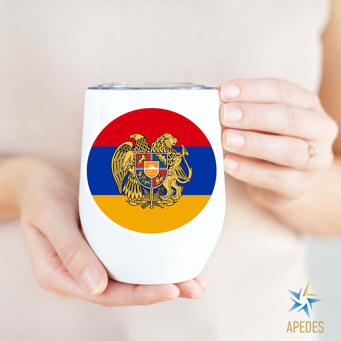 Armenia Flag Stainless Steel Stemless Wine Cup 12 OZ