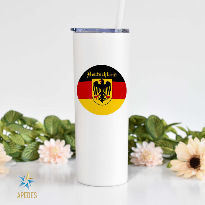 Germany Flag Stainless Steel Skinny Tumbler 20 OZ