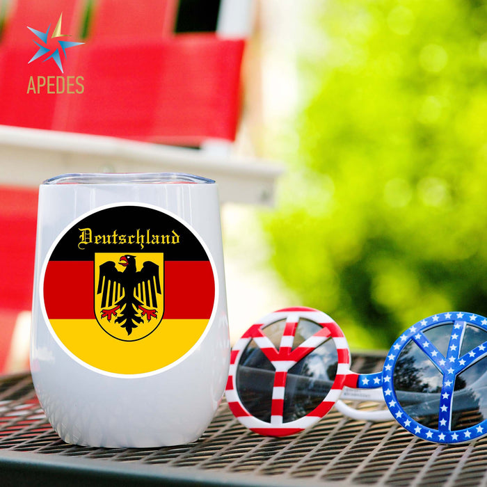 Germany Flag Stainless Steel Stemless Wine Cup 12 OZ
