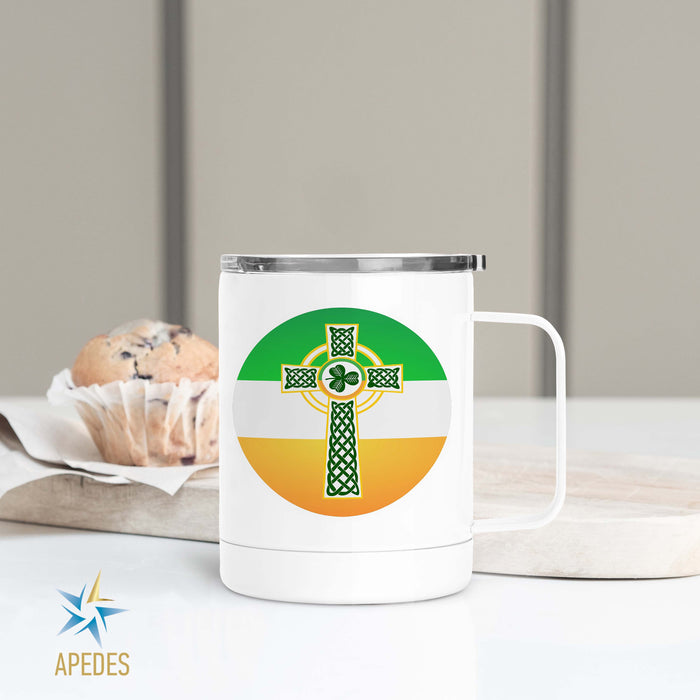 Irish Celtic Crest Ireland Flag Stainless Steel Travel Mug 13 OZ