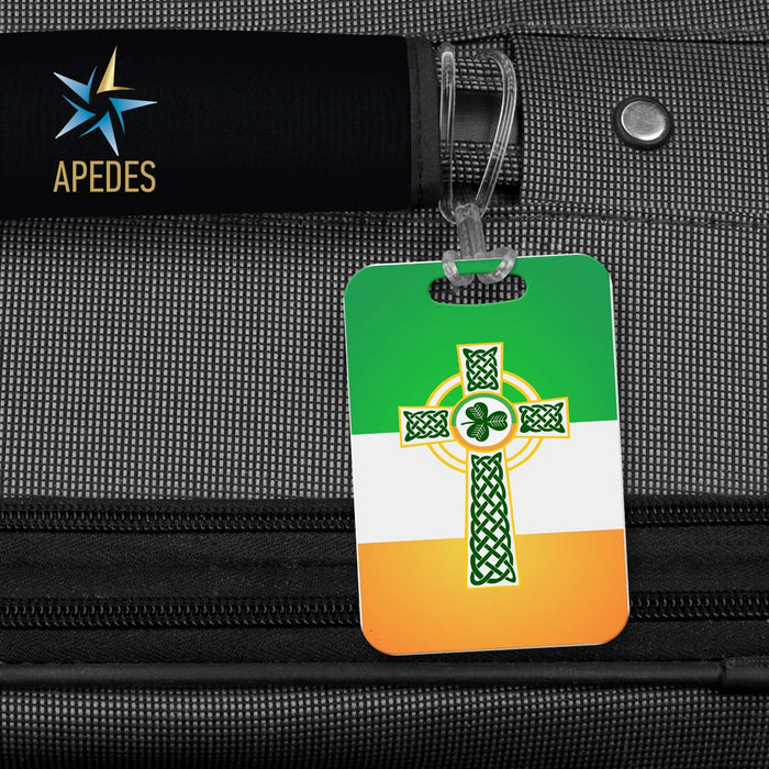 Irish Celtic Crest Ireland Flag Rectangle Luggage Tag