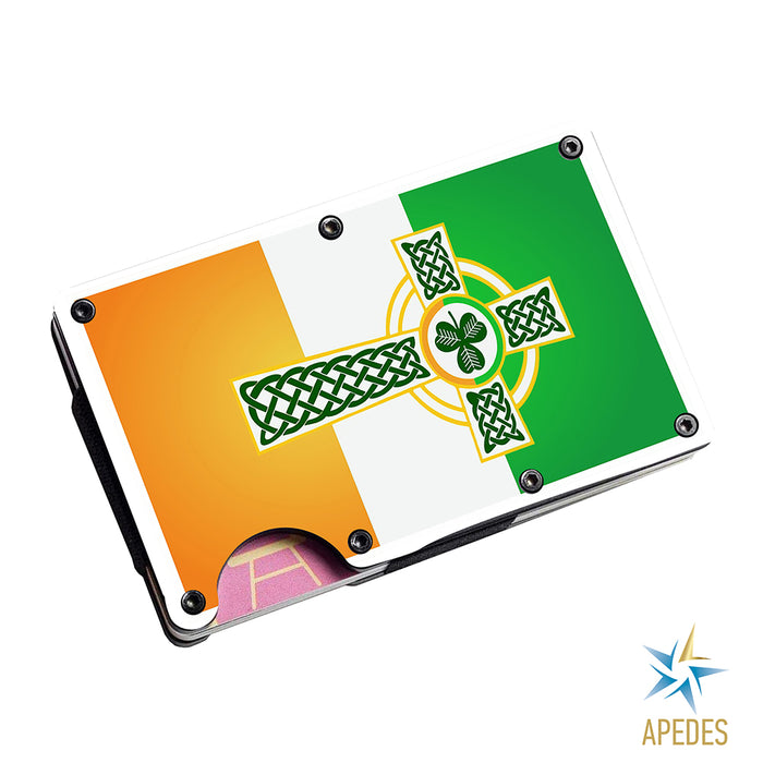Irish Celtic Crest Ireland Stainless Steel Money Clip Wallet Credit Card Holder