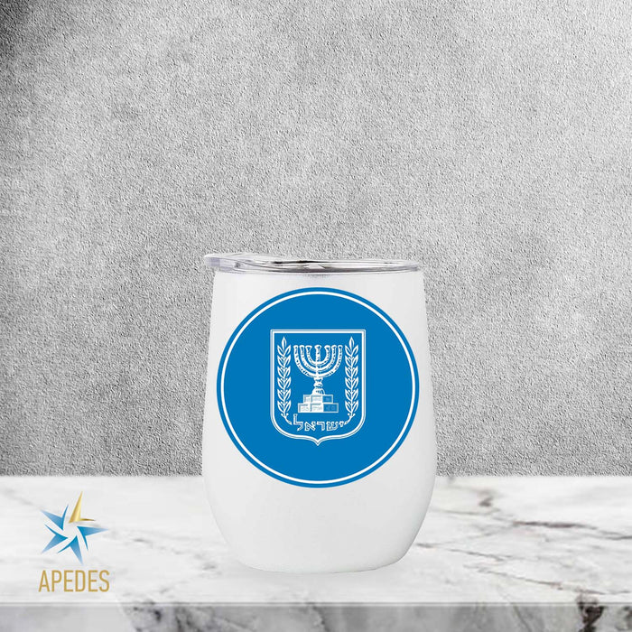 Israel Flag Stainless Steel Stemless Wine Cup 12 OZ