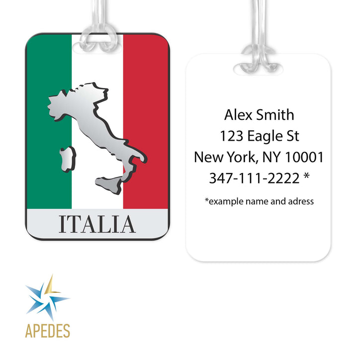 Italy Flag Rectangle Luggage Tag