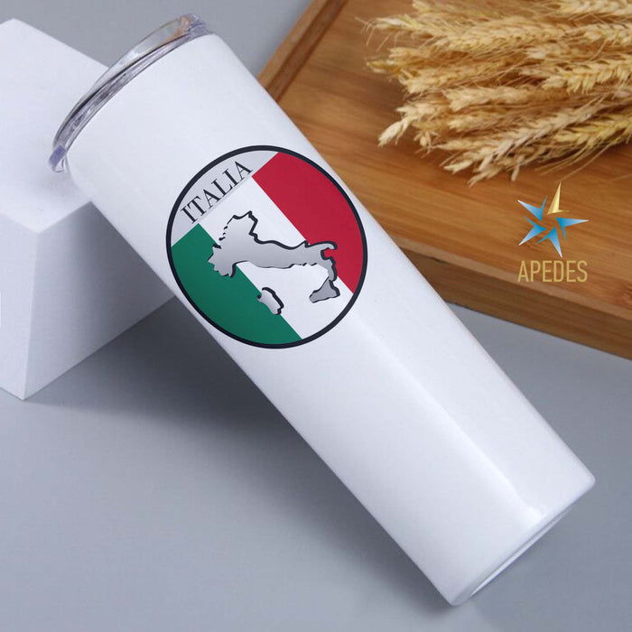 Italy Flag Stainless Steel Skinny Tumbler 20 OZ