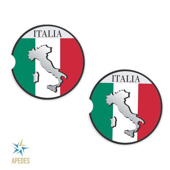 Italy Car Cup Holder Coaster (Set of 2) — Apedes Flags And Banners