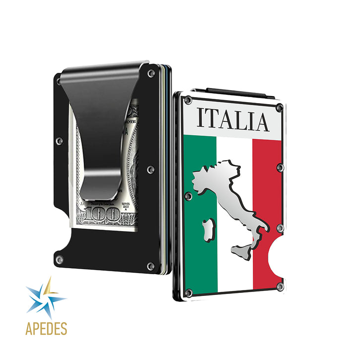 Italy Stainless Steel Money Clip Wallet Credit Card Holder