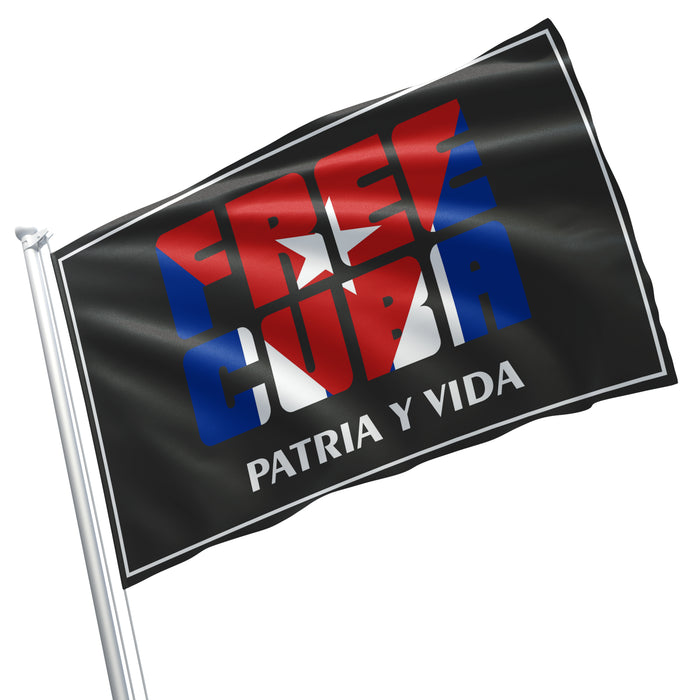 Free Cuba Patria Y Vida Fist Flag Banner