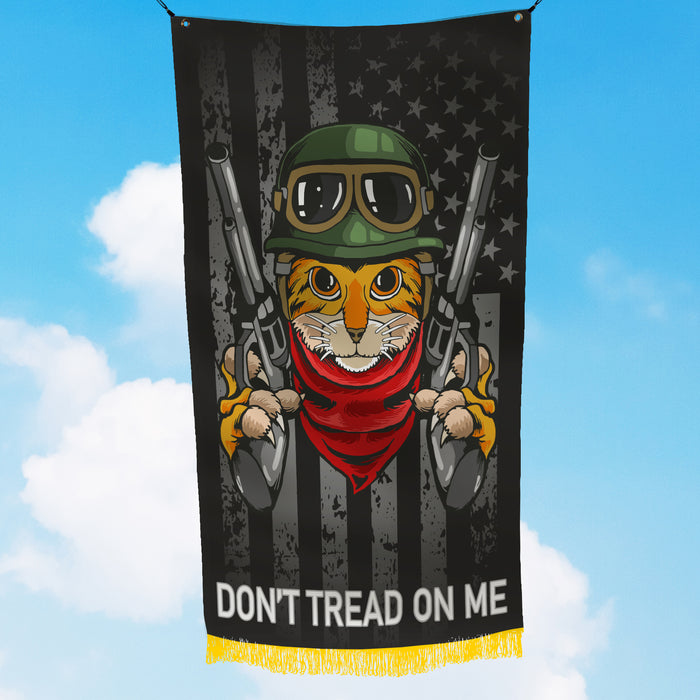 Don't Tread On Me Snake\ Cat Flag Banner