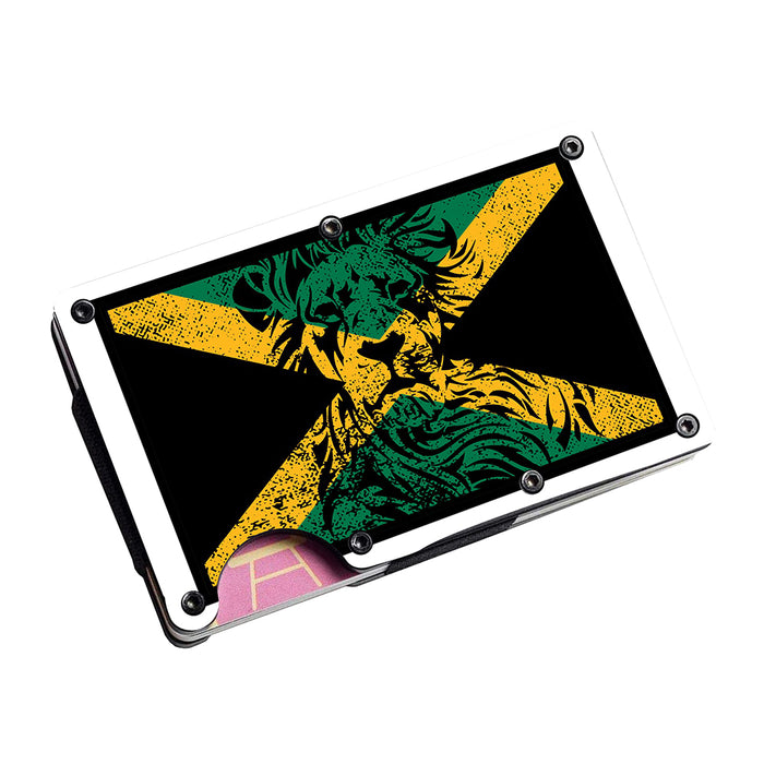 Jamaica With Lion Flag Stainless Steel Money Clip Wallet Credit Card Holder