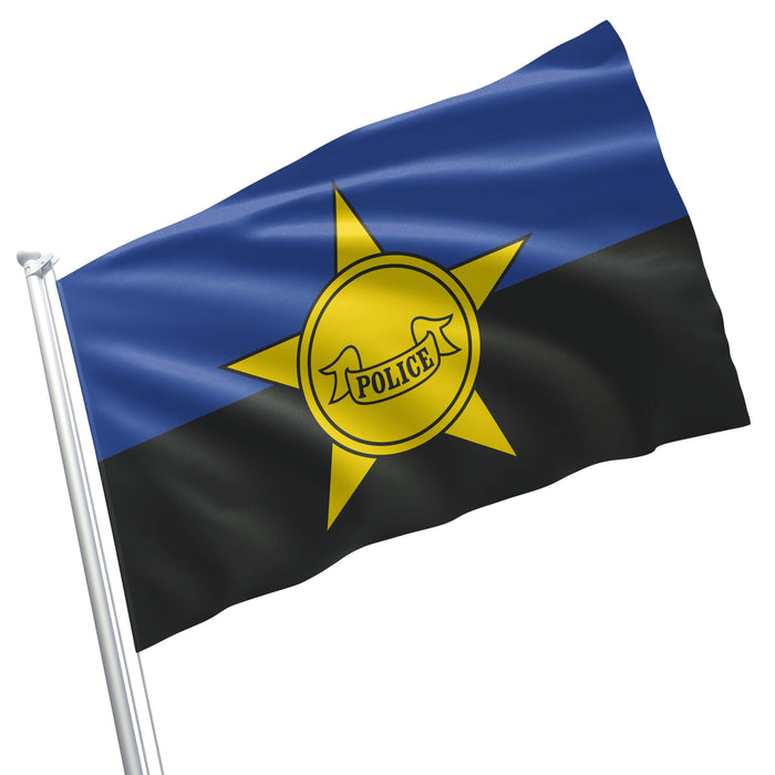 Police Rememberence Policeman Police Mourning Purple Black Badge Star Flag Banner