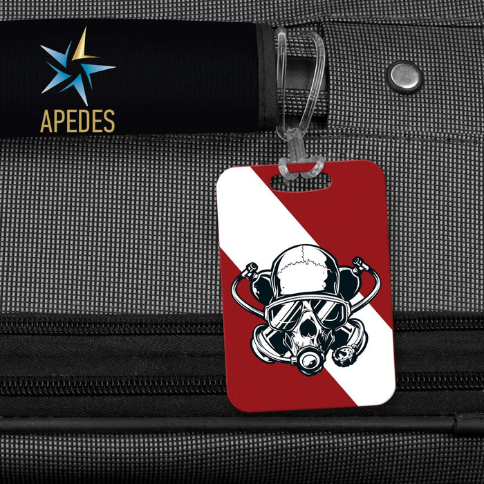 Diver Skull Rectangle Luggage Tag