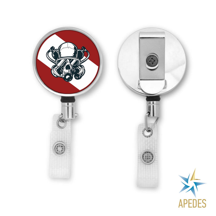 Diver Skull Badge Reel Holder