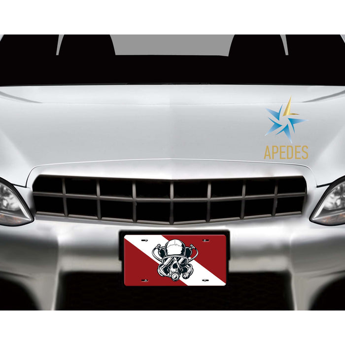 Diver Skull Decorative License Plate