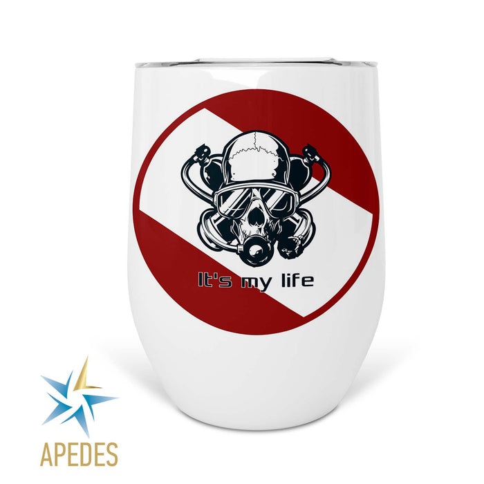 Diver Skull Stainless Steel Stemless Wine Cup 12 OZ