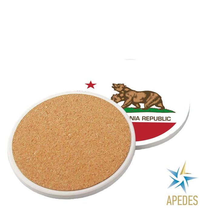 New California Republic Ceramic Coasters for Drinks with Holder (Set of 8)