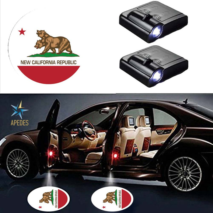 New California Republic Car Door LED Projector Light (Set of 2) Wireless