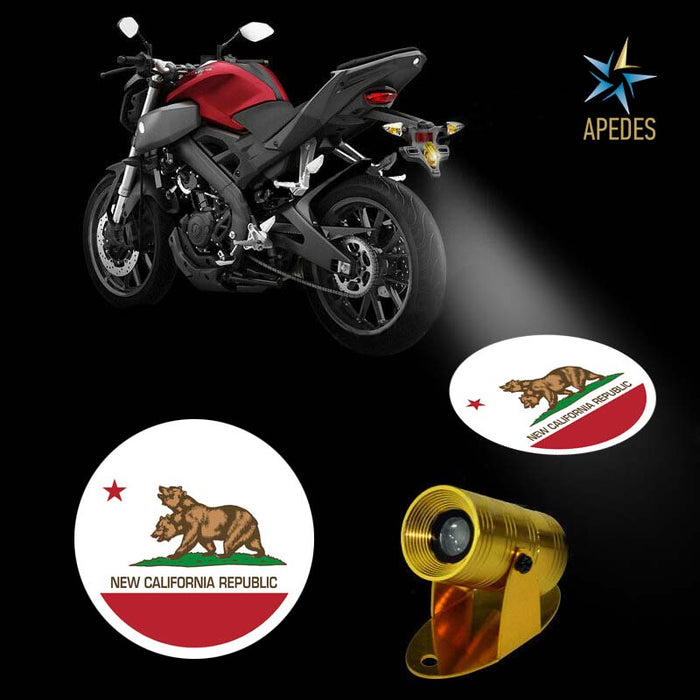 New California Republic Motorcycle Bike Car LED Projector Light Waterproof