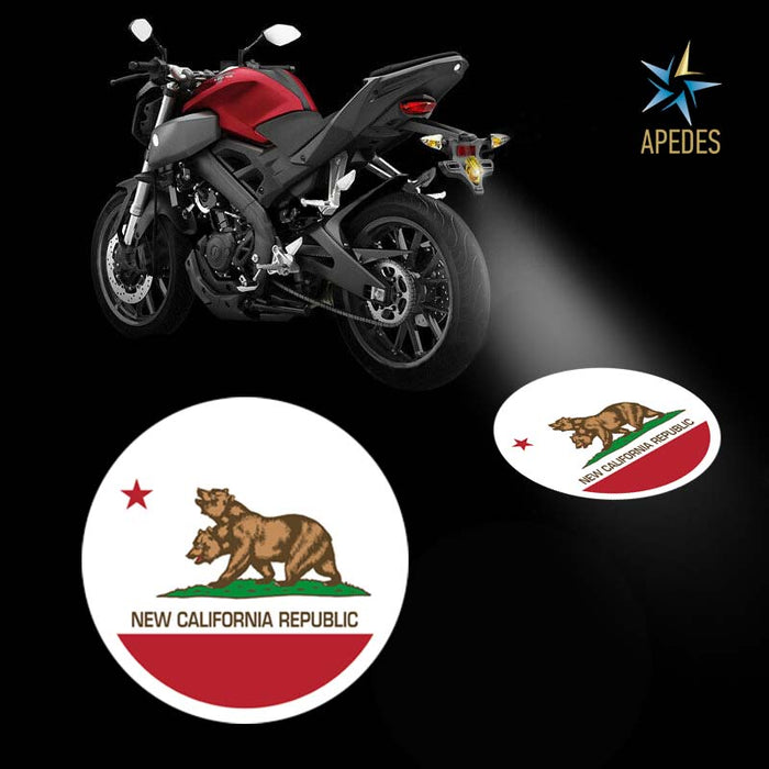 New California Republic Motorcycle Bike Car LED Projector Light Waterproof