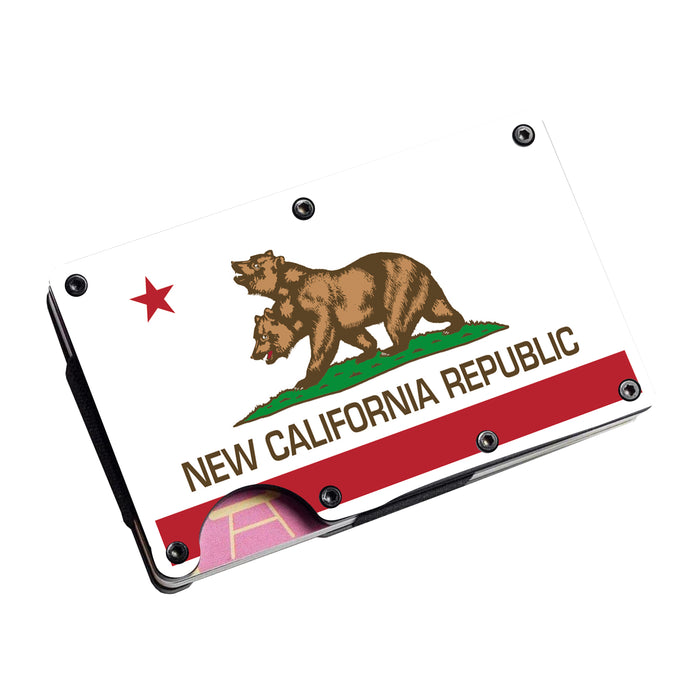 New California Stainless Steel Money Clip Wallet Credit Card Holder