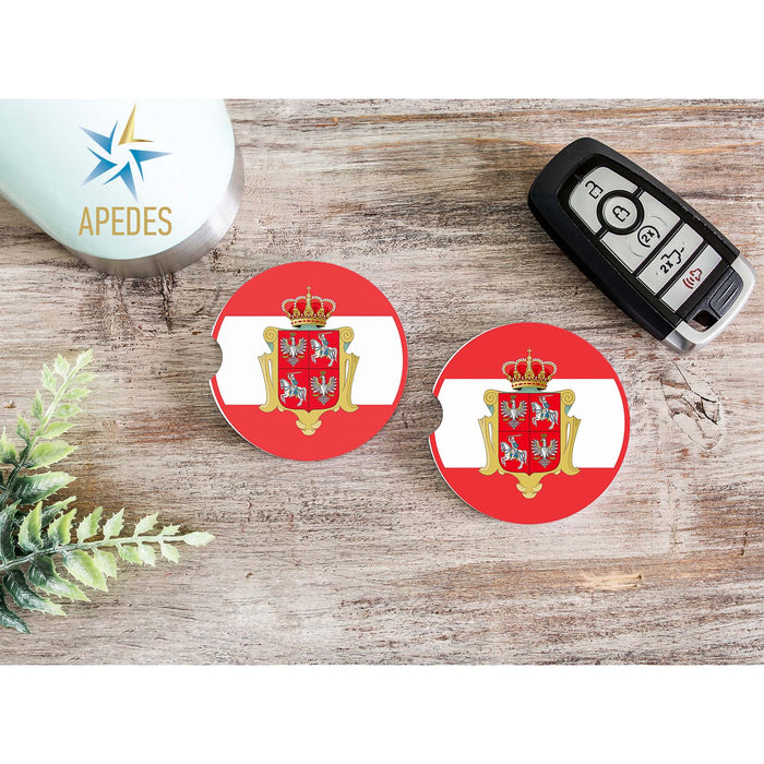 Polish - Lithuanian Commonwealth Car Cup Holder Coaster (Set of 2)