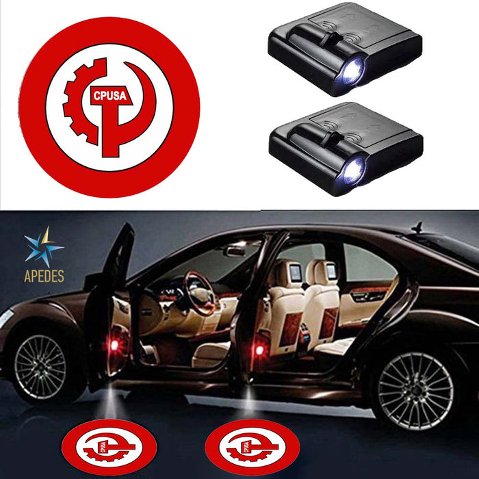 CPUSA Communist Party USA Car Door LED Projector Light (Set of 2) Wireless