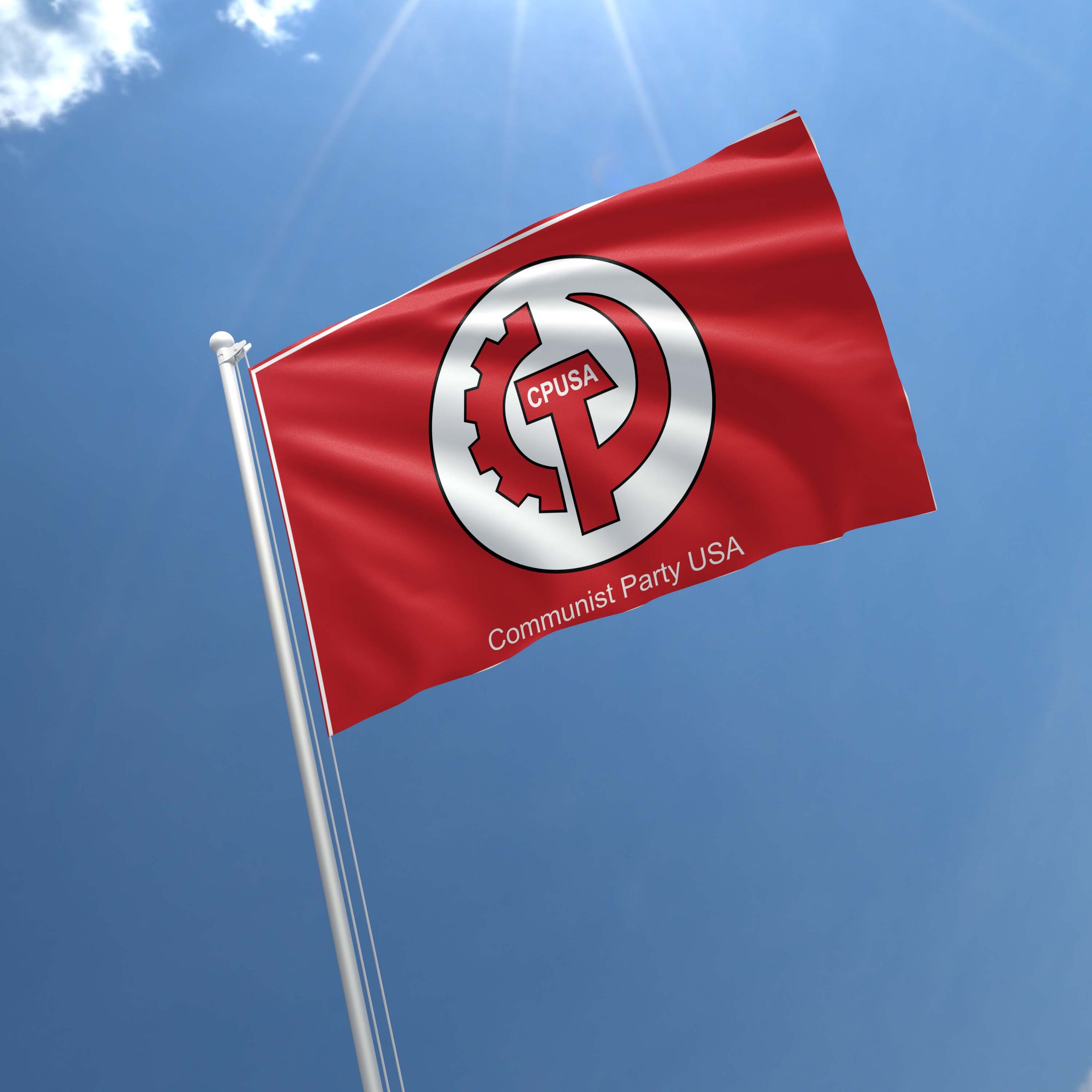 CPUSA Communist Party USA Garage Hangar Flag 3x5 — Apedes Flags And Banners