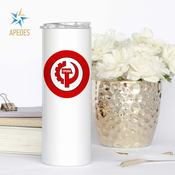 Communist Party USA CPUSA Stainless Steel Skinny Tumbler 20 OZ