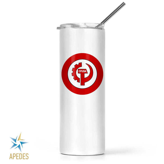 Communist Party USA CPUSA Stainless Steel Skinny Tumbler 20 OZ