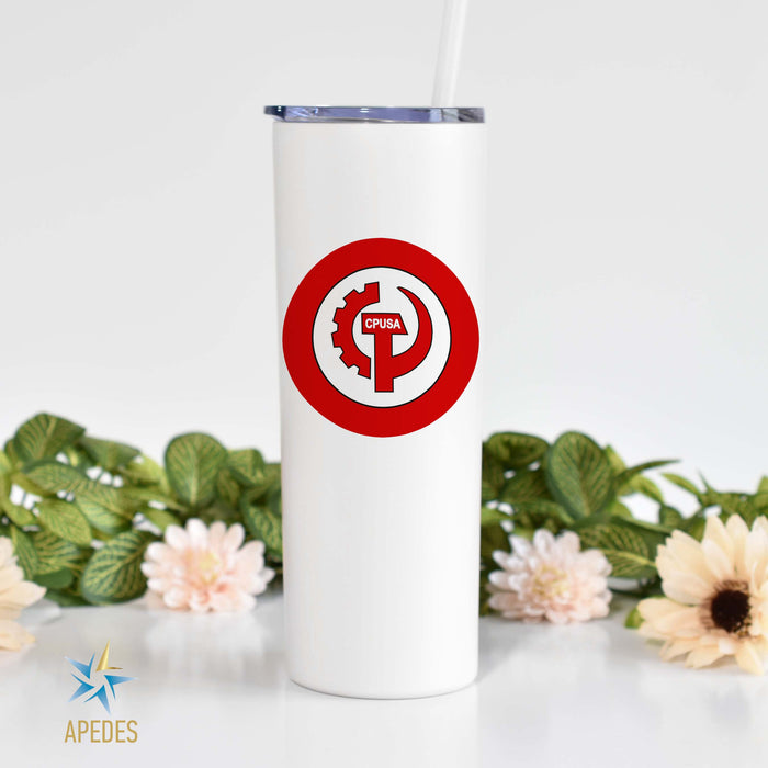 Communist Party USA CPUSA Stainless Steel Skinny Tumbler 20 OZ