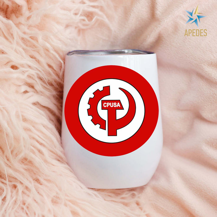 Communist Party USA CPUSA Stainless Steel Stemless Wine Cup 12 OZ