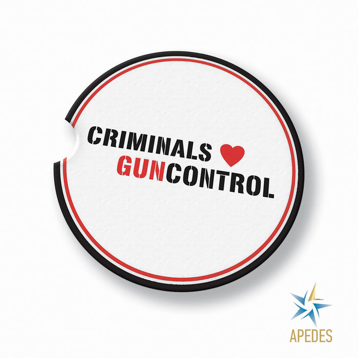 Criminals Guncontrol Car Cup Holder Coaster (Set of 2)