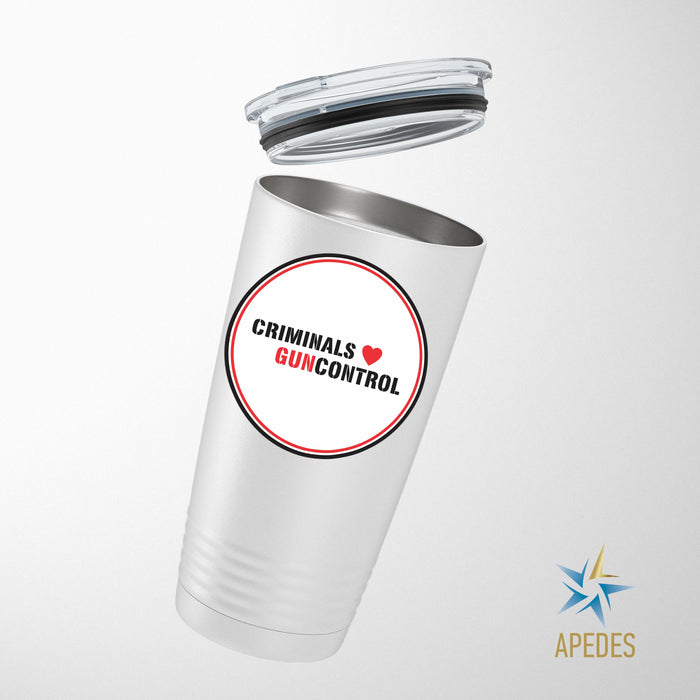 Criminals Guncontrol Stainless Steel Tumbler 20 OZ