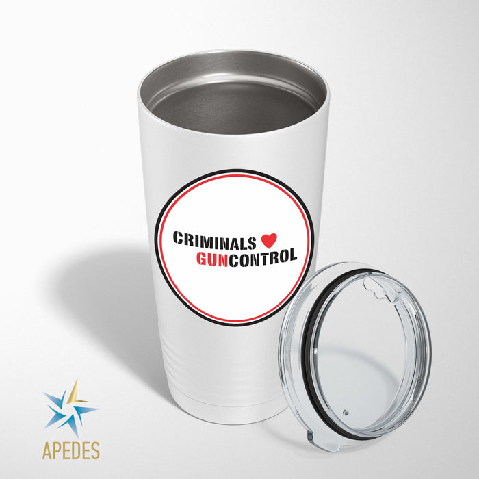 Criminals Guncontrol Stainless Steel Tumbler 20 OZ