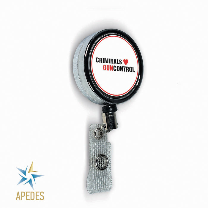 Criminals Guncontrol Badge Reel Holder