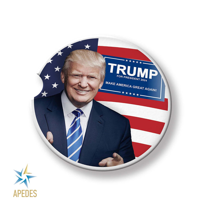 Donald Trump 2024 President USA Car Cup Holder Coaster (Set of 2)