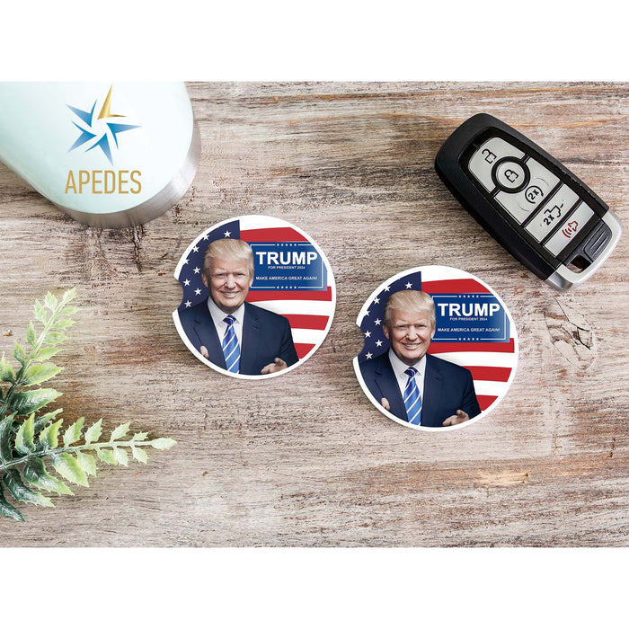 Donald Trump 2024 President USA Car Cup Holder Coaster (Set of 2)