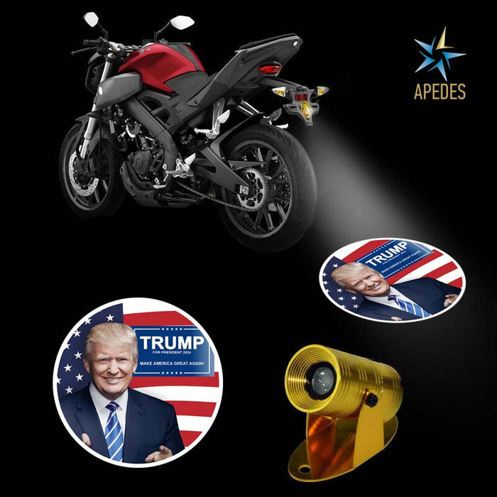 Donald Trump For President 2024 Motorcycle Bike Car LED Projector Light Waterproof