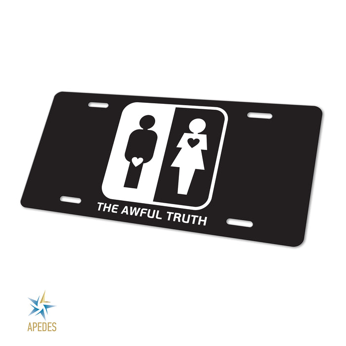 Awful Truth Men Women Heart Love Decorative License Plate