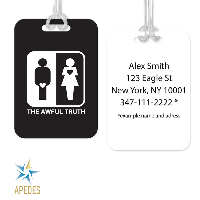 Awful Truth Men Women Heart Love Rectangle Luggage Tag