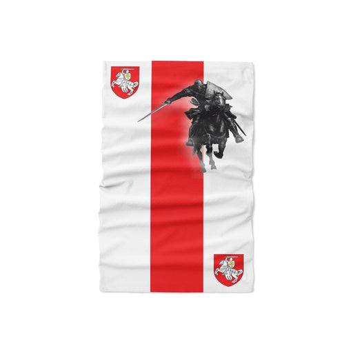 Belarus Knight Pogonya Chase Knight Flag Belarus Terraberk White Knight Flag UV Protection Neck Gaiter, Headband, Scarf - Apedes Flags And Banners