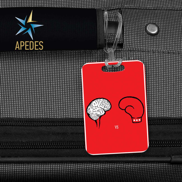 Fist Against Brain Rectangle Luggage Tag